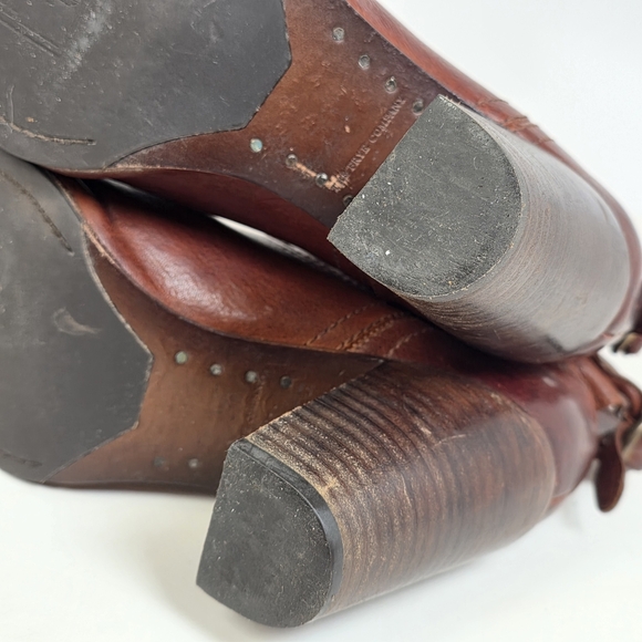 FRYE Lucinda Brown Leather Ankle Booties - Picture 11 of 12